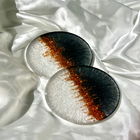 Midnight & Pearl Bronze-Vein Coaster