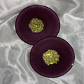 Royal Plum &amp; Gold Geode Coaster